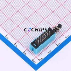 PS-909L-42C(L) Push Button Switch Through hole,P=2.5mm Switch Double Pole Double Throw Self-Locking Right Angle Insert 200mA - Product Image 2