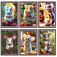 SONGWOOART 5D Diamantmalerei Niedliches Tier Hamster Harz-Diamanten DIY Kunst Diamantmalerei-Set für Anfänger