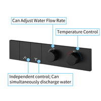 Mitigeur de douche thermostatique mural en chrome poli WEIHAO, commande indépendante bidirectionnelle, débit d'eau simultané
