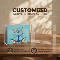 Boîte de présentation magnétique en acrylique transparente personnalisée pour cartes à collectionner d'anime jaunes, boîte cadeau, étanche, anti-poussière, support magnétique N52