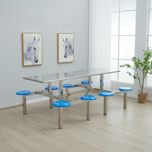 Mesa de comedor contemporánea de acero inoxidable al por mayor resistente a las manchas de primera calidad - Product Image 1