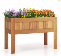 Boîte de jardinière surélevée en bois à 2 niveaux bricolage-jardinière de jardin et de balcon intérieure/extérieure écologique pour la plantation