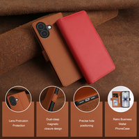 Casing HP Kulit PU Anti Jatuh Model Flip dengan Dompet untuk iPhone 17 Ultra/17/16/15/14/13/12/11/SE 4 Series, Pelindung Anti Benturan