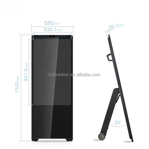 Wifi Bảng điều chỉnh 4k đứng 55inch 43 biển báo bánh xe máy kiosk inch Tầng Dọc di chuyển pin Powered phương tiện truyền thông Máy nghe nhạc - Product Image 3