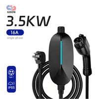 Chargeur EV portable GDON 3,5 kW 16A, station de charge EV GBT pour véhicule électrique, mode 2, plug and play EVSE