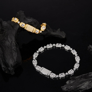 S925 เงินสเตอร์ลิงมอยซาไนต์สร้อยข้อมือรูปสี่เหลี่ยมผืนผ้าสำหรับผู้หญิงเพชรเต็มวงสไตล์เรโทรหรูหราของขวัญสำหรับงานเลี้ยงสร้อยข้อมือเงิน - Product Image 6
