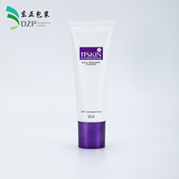 Tube cosmétique vide en PE de 40 mm avec bouchon à vis, impression de logo personnalisée pour mousse nettoyante visage, vente en gros