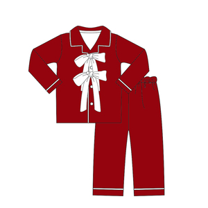 2025 nouveaux Styles rouge et vert enfants Boutique noël pyjamas Match bébé grandit personnalisé velours noël enfant en bas âge garçons et filles pyjamas - Product Image 4
