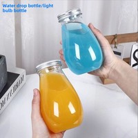 Bouteille de thé au lait en PET de 500 ml en forme de bulbe, avec bouchon en aluminium et impression sérigraphiée, pour éponges de beauté, houppettes de maquillage et poudres