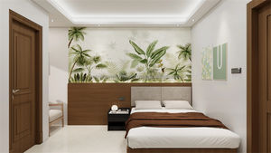 Precio al por mayor: Muebles de dormitorio de hotel personalizados, económicos, con cama individual/doble de madera, mesita de noche, armario, sofá y soportes para TV. - Product Image 6