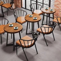 Restaurant de style industriel tables à manger chaises en bois métal tables et chaises d'extérieur usine de meubles en gros