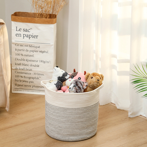 Cesta de Regalo Navideña Personalizada, Diseño Plegable Moderno, Contenedor de Almacenamiento de Tela Tejida a Mano para Libros y Revistas, Círculo de Cuerda de Algodón - Product Image 5