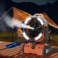 Nouveau Ventilateur de Table et Bureau Rechargeable pour Camping et Extérieur, 30000 mAh, avec Lampe LED, Fonction Batterie Externe et Brumisation Rafraîchissante