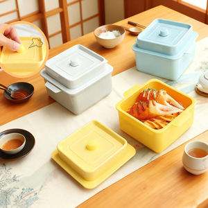 Boîte à bento rectangulaire de style japonais, boîte à lunch en plastique avec couvercle, simple couche, pour sushis et conservation des aliments - Product Image 2