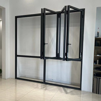 Fenêtre pliante en aluminium et verre, fenêtres pliantes pour balcon, fenêtres pliantes en bois