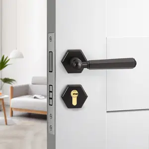 Poignée de porte de luxe pour la maison qualité fournisseur doré poignée de porte de chambre noire serrures et poignées de porte en laiton et noir