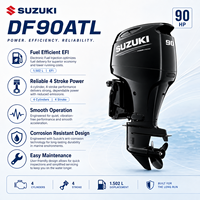 Moteur hors-bord à essence Suzuki DF90ATL 90HP 66,2 kW 4 temps, arbre long de 20 pouces, moteur EFI pour bateau de pêche et bateau de plaisance