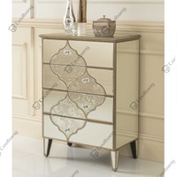 Buffet Antique doré, armoire avec tiroirs, miroir, Coolbang