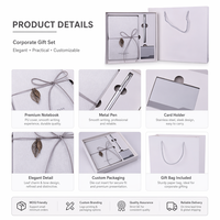 Ensemble en cuir pour ordinateur portable, porte-carte et Notebook, cadeau d'affaires, de bureau, avec stylos en métal, Logo personnalisé, nouveau Design, P-605