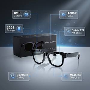 Lunettes intelligentes M01 Pro, photographie 8MP, appels Bluetooth, traduction IA en temps réel, enregistrement vidéo 1080P avec stabilisation EIS - Product Image 3