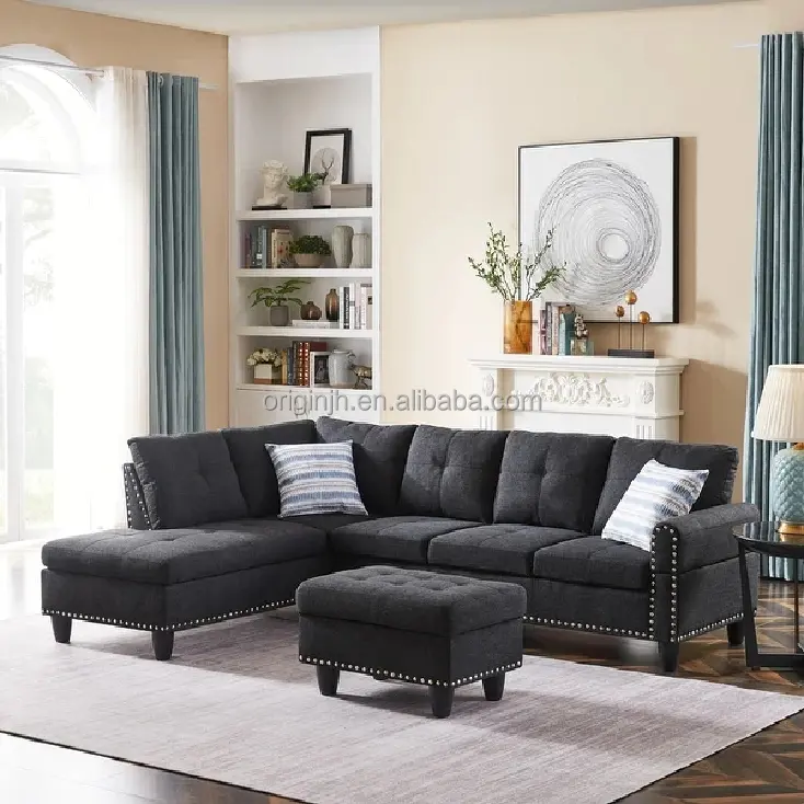 Индивидуальные тканевые бархатные цветные комнатные комплекты, роскошный секционный диван, мебель для гостиной