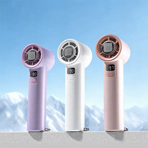 Ventilateur portable rechargeable sans pales avec affichage numérique, 100 vitesses, avec mousqueton pour sac à dos et voyages en extérieur - Product Image 1