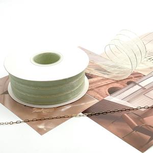 Fábrica Atacado Único Rosto Decorativo Wired <span class=keywords><strong>Organza</strong></span> Chiffon Fita para Presente Envoltório - Product Image 5