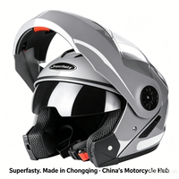 Nouveau casque de moto modulaire Superfasty de marque Factory Direct, homologué DOT, avec visière double, toutes saisons, réglable, design graphique.