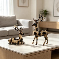 Ensemble de figurines de rennes en plastique, statue de cerf de Noël, sculpture animale pour la décoration de salon et de maison