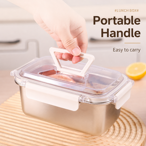 Stainless Steel Food <b>Storage</b> <b>Containers</b> Rectangle <b>Stackable</b> With Plastic Lids For Kitchen Meal Prep And Travel - Product Image 6