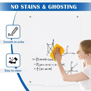 चुंबकीय ग्लास Whiteboard, 36x24 इंच सूखी मिटा सफेद बोर्ड, दीवार घुड़सवार Frameless के लिए कार्यालय स्कूल घर, अल्ट्रा सफेद