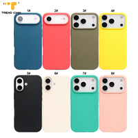 Casing ponsel penutup penuh mewah TPU, casing ponsel penutup penuh mewah untuk iPhone 16 17 Pro Max Air ramah lingkungan lembut tahan jatuh tahan guncangan Biodegradable jerami gandum