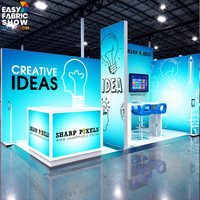 Stand d'exposition LED rectangulaire pliable en aluminium à montage simple en 3 minutes, équipement portable pour salon professionnel, système modulaire