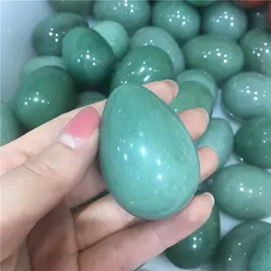 Huevos de Yoni de Aventurina verde natural, piedras curativas de Jade de nefrita, huevos para mujeres, ejercicio de masaje de músculos del suelo pélvico