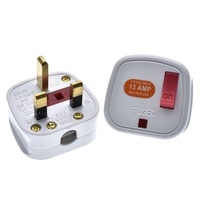 Mise à la terre Standard 13A prise d'alimentation britannique à 3 broches avec interrupteur Led fusionné câblage réutilisable adaptateur de prise de courant prise de courant électrique