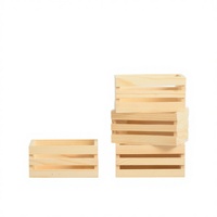 Boîte de rangement décorative réutilisable en bois de pin poli de style vintage pour fruits et légumes, vente en gros