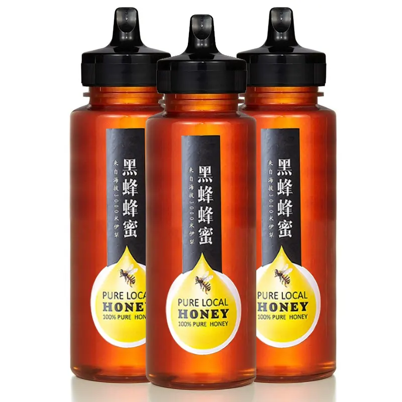 R 2022 New 250ml 350ml Food Grade PET Plastic Honey Syrup Squeeze Bottles Plastic Squeeze Sauce Bottle with Flip Top Cap