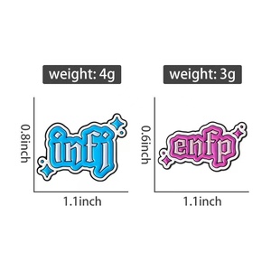 Spille in Metallo <span class=keywords><strong>a</strong></span> Tema Cartoni Animati all'Ingrosso, Spille e Distintivi MBTI Test, Accessori in Metallo con Cartoni Animati Adorabili, Distintivi INFJ <span class=keywords><strong>ENFP</strong></span> - Product Image 4