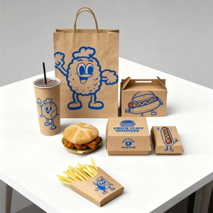 Vente en gros d'usine, emballages personnalisés biodégradables et compostables pour la <span class=keywords><strong>livraison</strong></span> à emporter, emballages pour poulet frit, sachets en papier kraft, sacs en papier de qualité alimentaire - Product Image 4