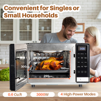 Four à micro-ondes numérique et friteuse à air chaud électrique 17L 3000W de haute qualité avec logo OEM pour usage commercial et hôtelier