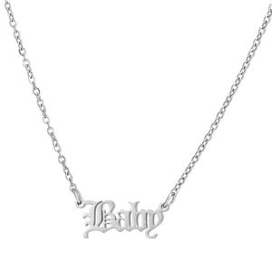 Custom 18K oro placcato in acciaio inox gioielli personalizzato vecchio inglese Babygirl collana per le <span class=keywords><strong>donne</strong></span> - Product Image 4