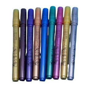 Hot Sale Wholesale High Quality Nice Beautiful Gold Color Metallic Drawing 9 Colors Metal Marker Pen