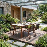Ensemble de salle à manger en rotin d'extérieur Meiqi, table et chaises résistantes aux intempéries, meubles de balcon protégés contre les UV