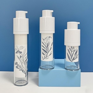 ขวดเซรั่มแบบสุญญากาศทรงกลมขนาด 15 มล. 30 มล. 50 มล. ขวดโลชั่นแบบสุญญากาศ ขวดรองพื้นเครื่องสำอางพร้อมหัวปั๊มแบบหมุน - Product Image 1