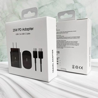 Chargeur mural ignifuge Type-C PD 25W réel avec sortie 5V/1A pour Note 10, 15/16 et appareils USB-C