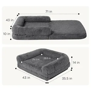 Foldable Human Dog Bed for People Adults Human Size 2 in 1 Calming Human Giant Dog Bed Fits Pet Families with Egg Foam