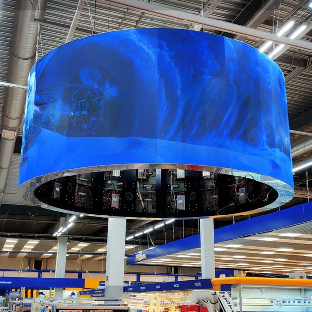 Indoor Flexible Cylindrical 4K P2.5 Led Single Sign Display Column Custom Curved Advertising LED Screen Led Wall