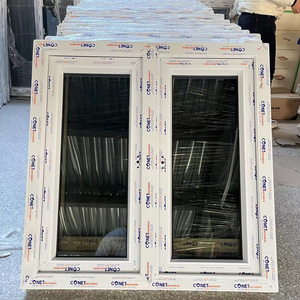 Ventana abatible doble <span class=keywords><strong>de</strong></span> <span class=keywords><strong>PVC</strong></span>, ventana con mosquitera, ventana UPVC - Product Image 3