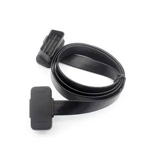 OBD II OBD2 Male To Female Extension Cable Flat Ribbon Cable With Angled Connectors 30cm/1ft 16pin