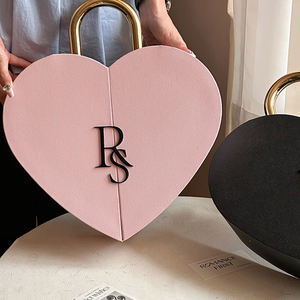 Креативный дизайн, двухдверный замок в форме сердца, цветочная упаковка, металлическая ручная пустая коробка, портативные подарочные коробки для цветов - Product Image 2